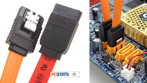 SATA Cable Connections On A Typical Motherboard