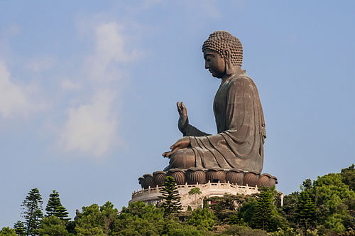 Fear of God is the beginning of Wisdom. Budha means Wisdom or  Awakened.  In the picture is a grand statue of Lord Buddha.
