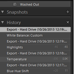 The history window allows you to go back and make changes to previous steps.