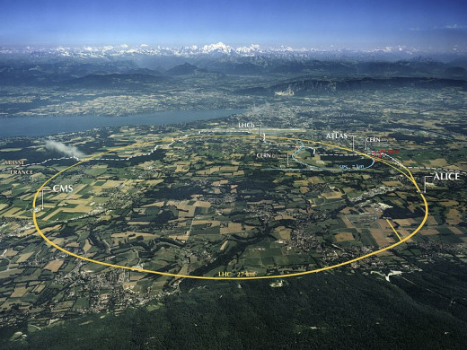 Aerial View of the Large Hadron Collider in Geneva, Switzerland.