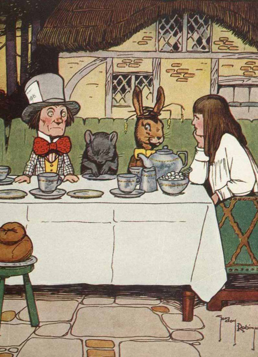 Alice was not impressed with the manners of these party guests...