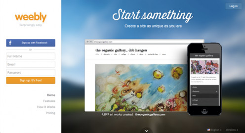 Weebly allows custom domain names to be used, even for free accounts.