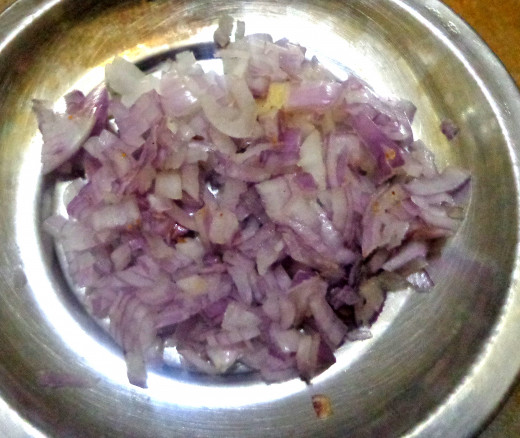 Finely chopped onions