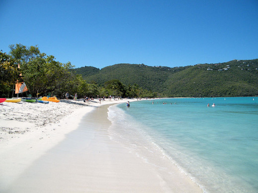 Part of the beach at Magens Bay.