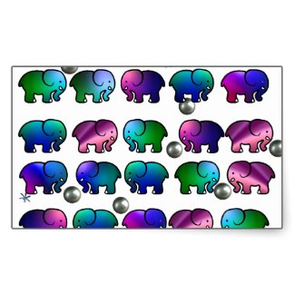 These elephants have also had some success on Zazzle.  Colour is king!