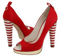 Stunning Red Peep Toe Heels