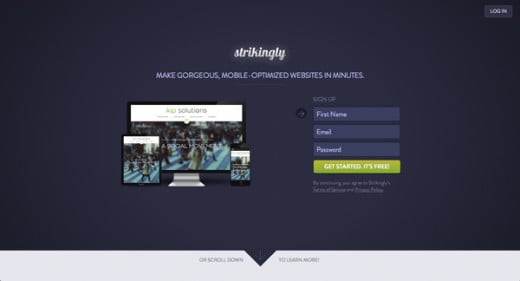 Strikingly is a great way to create a one-pager website for free using an easy online based editor.