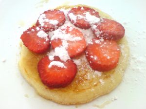 Add strawberries or other fruit to your Michigan Pancake.