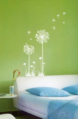 Suitable for rooms that need extra "pop", the dandelion wall decal can be used on both walls and windows.