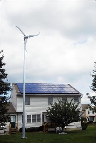 Example of a wind turbine for the home