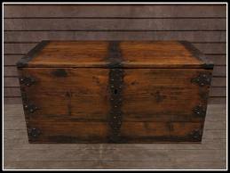 The wooden chest where the uniform lay for many years.