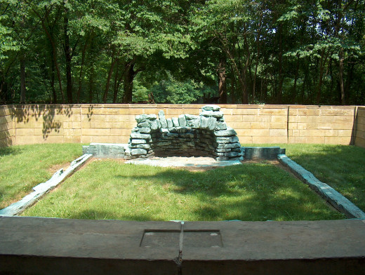 The foundation of the Lincoln cabin
