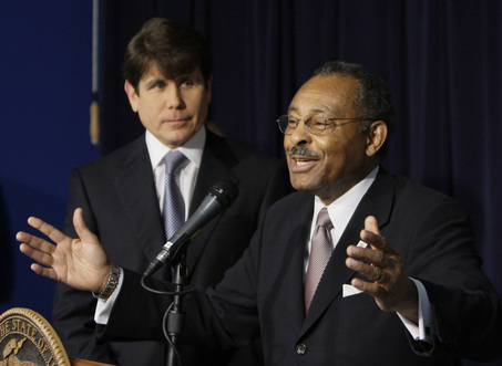Because Burris is tied to Rod Blagojevich, his image and his seat are tainted. 