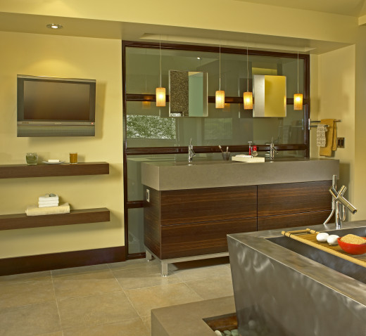 A very modern bathroom.