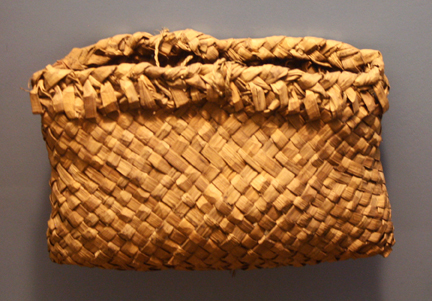Ojibwe pouch for gathering wild rice. 