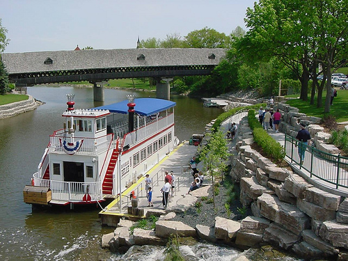 Beneath the River Place Shops, which includes a large $1.00 store as well as high end shops, a River Boat Ride takes visitors several miles up and back on the Saginaw River. 