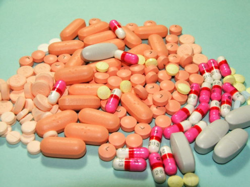 Assorted drugs in a cluster
