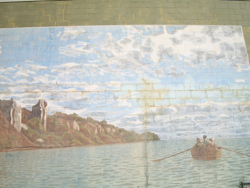 The Bluffs as Viewed by Elizabeth Simcoe c. 1793, mural by Risto Turunen, 2384 Kingston Road, Scarborough, Ontario 
