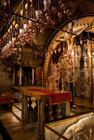 Altar of the Crucifixion in the Church of the Holy Sepulchre