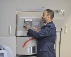 Cabin crew check that everything is secure