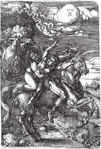 Abduction of Proserpine on a Unicorn by Albrecht Dürer 