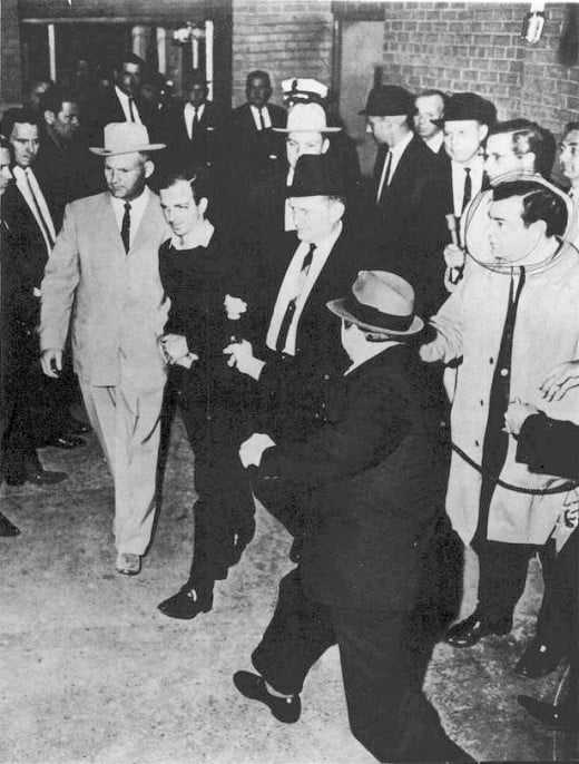 Lee Harvey Oswald before his murder by Jack Ruby.