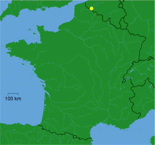 Map location of Tourcoing, France 