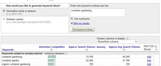 adwords search result