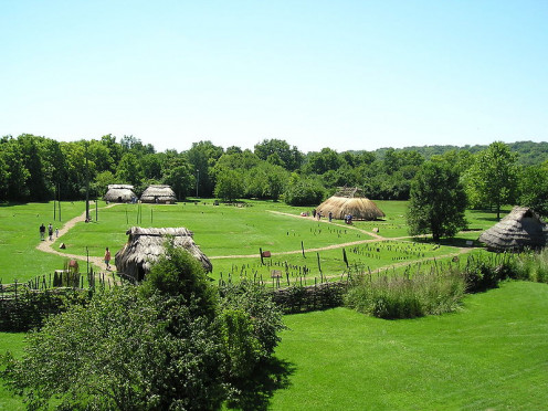The Shawnee of Kansas and Missouri are traced by authorities to ancestors at Fort Ancient site in Ohio in communities like Sunwatch Village, shown here.