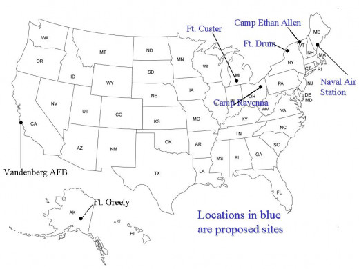 Proposed ABM Sites by Missile Defense Agency (MDA)