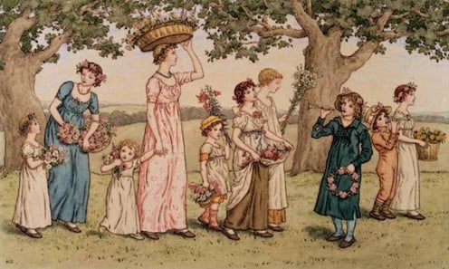 Illustration from Greenaway's book, "May Day."