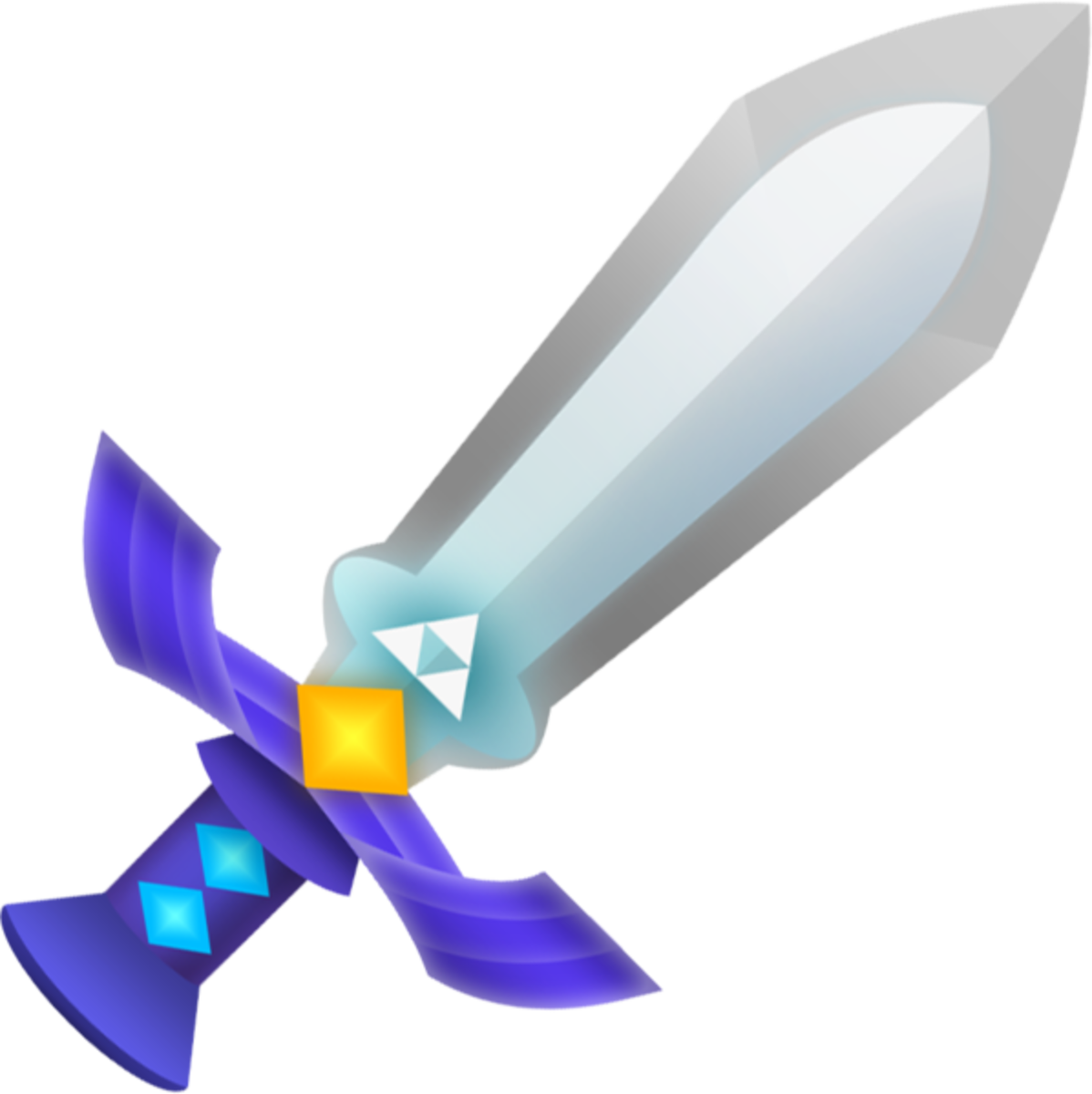 Picture of the Master Sword as seen in A Link Between Worlds. Upgrading the Master Sword changes the color of its blade to red (L2), then gold (L3).