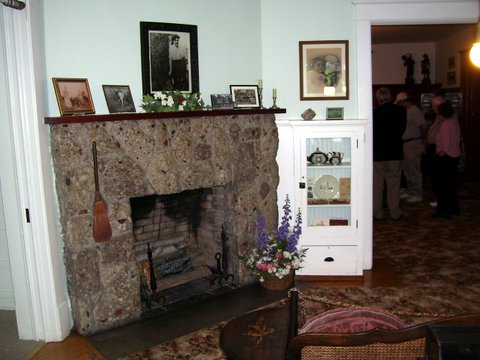 The puddingstone fireplace