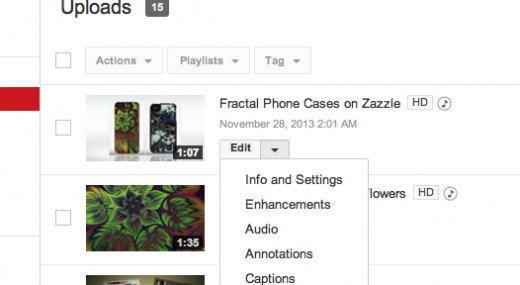 To add a music track to your video, choose "audio" from the drop down menu under "edit" in the "video manager" for your channel.