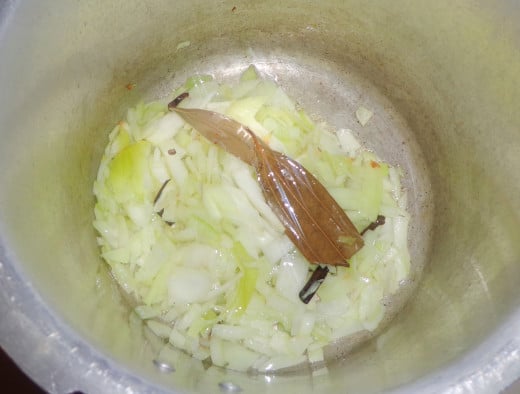 Onions are added inside for frying