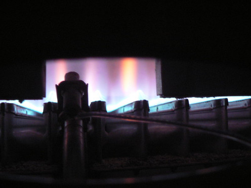 Boiler flames.