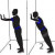 black and white diagram of wall push up with silhouette of a man