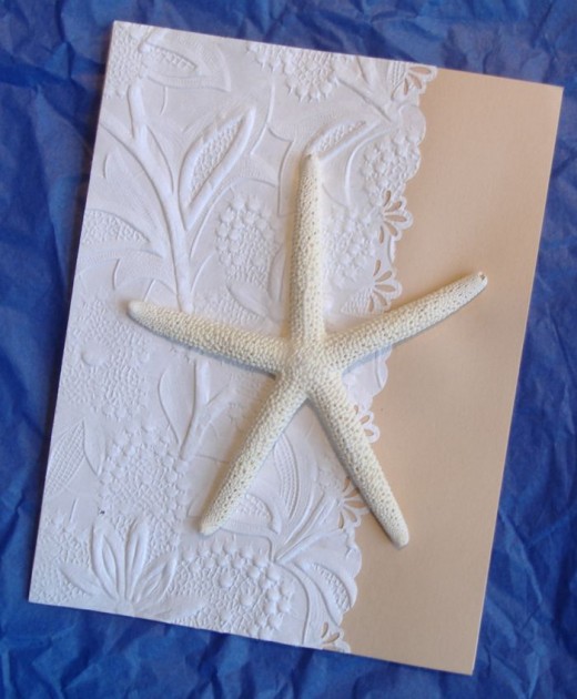 Do-it-Yourself Starfish themed wedding invite