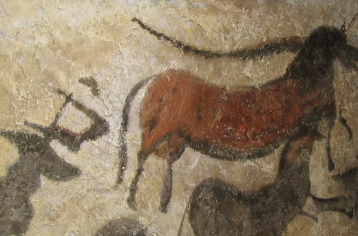 Cave art at Lascaux Cave in France.  Source: Wikimedia Commons, DaBler, Public Domain. 