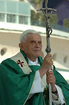 Pope Benedict XVI. (Image released by owner for any user, per Wikipedia.)