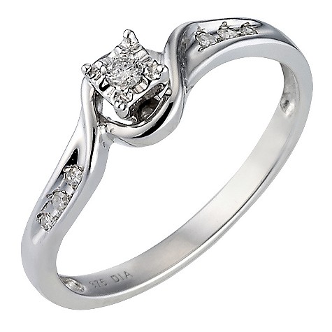 9 carat white gold diamond ring
