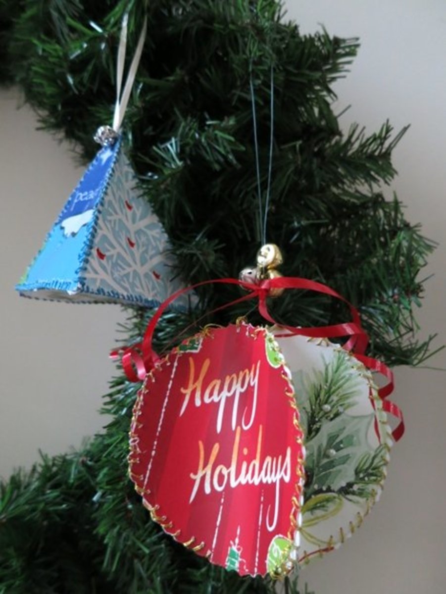  DIY  Christmas  Craft Ornaments  From Recycled  Greeting Cards 
