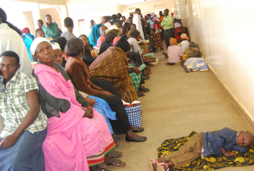 Patients waiting for treatment at Fort portal regional referral hospital Out patient department