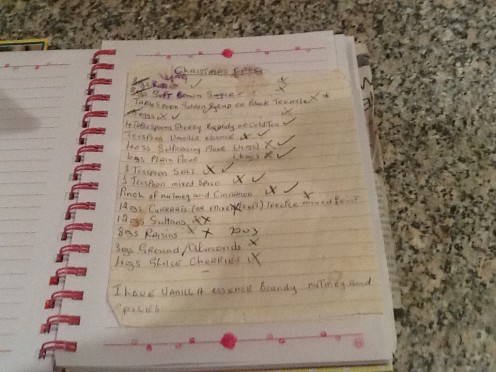 Well used family recipe for Christmas Cake