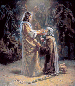 Jesus heals a blind man