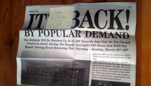 Guerilla Advertising:  Source-http://blog.stephengates.com/2011/04/04/local-advertising-strategy-gone-terribly-wrong/