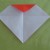 Fold the top corner of the paper toward the centre of the paper where the crease lines meet. Fold the top corner of the paper toward the centre of the paper where the crease lines meet.