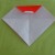 Fold upwards the folded edge so that the edge meets the red crease line. Fold upwards the folded edge so that the edge meets the red crease line.