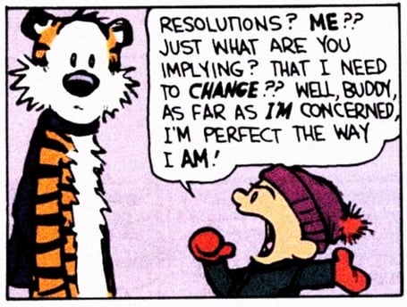 Calvin and Hobbes New Year's Resolution 