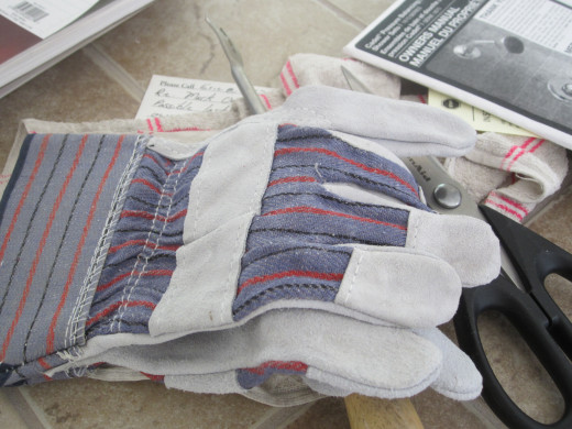 Don't forget to wear work gloves and tuck them beneath the ends of your long sleeve work shirt.
